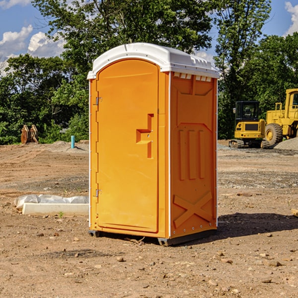 how often are the porta potties cleaned and serviced during a rental period in Plato